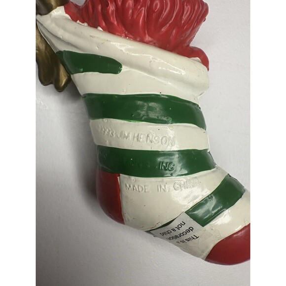 Vintage 1993 Sesame Street Kurt Adler Christmas Ornament Elmo in Stocking - Picture 5 of 6